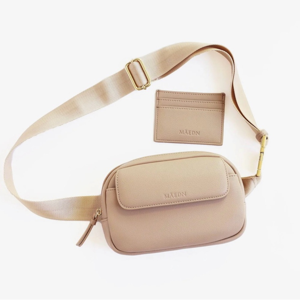 Brand New Maedn Taupe Anywhere Belt Bag